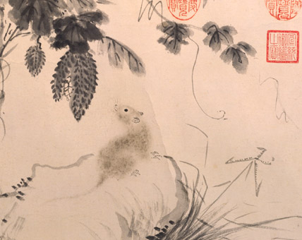 朱瞻基三鼠图轴