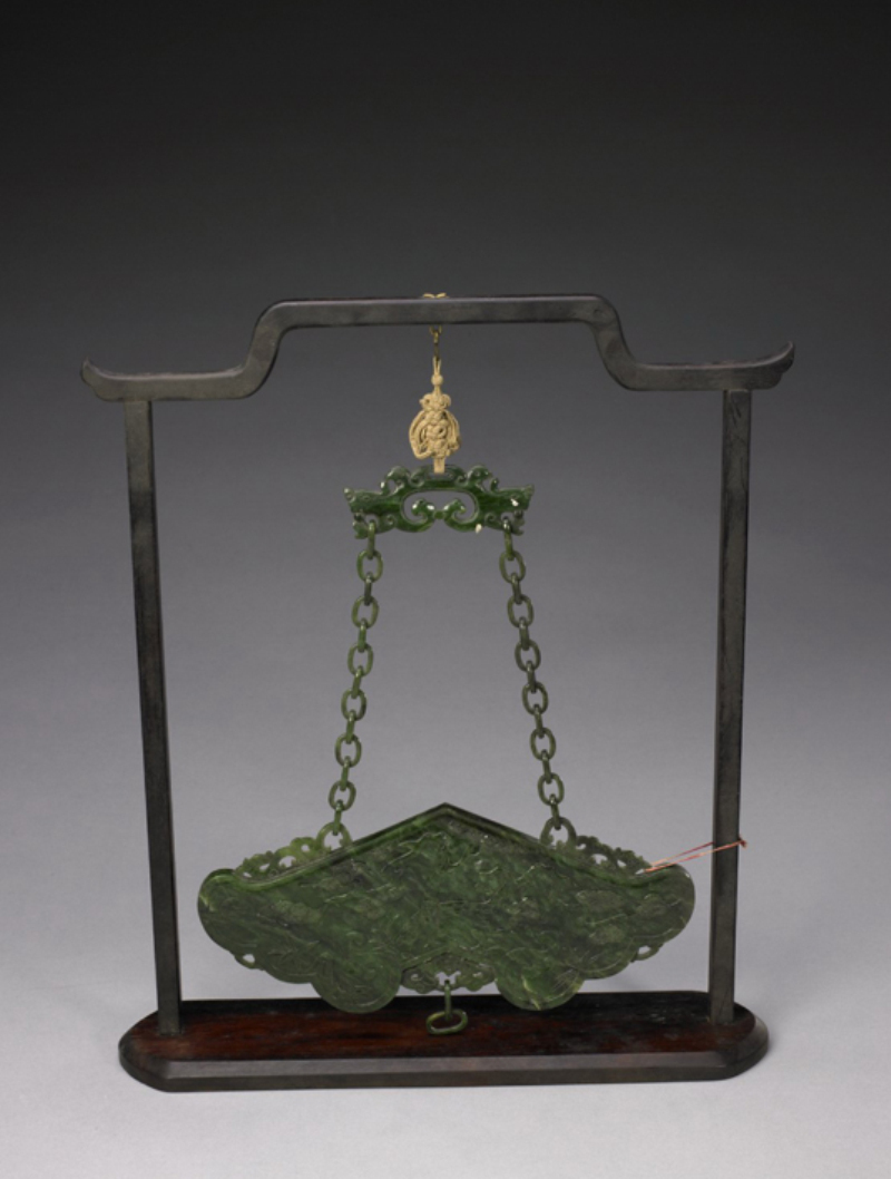 碧玉松竹梅纹磬