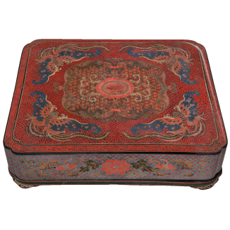 漆器文箱 金粉風景画 紫色内装 漆器文箱 金粉風景画 紫色内装 抽象紫色