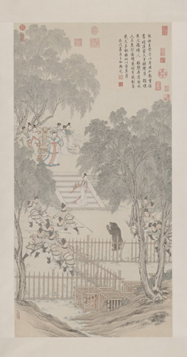 金廷标《婕妤挡熊图》轴