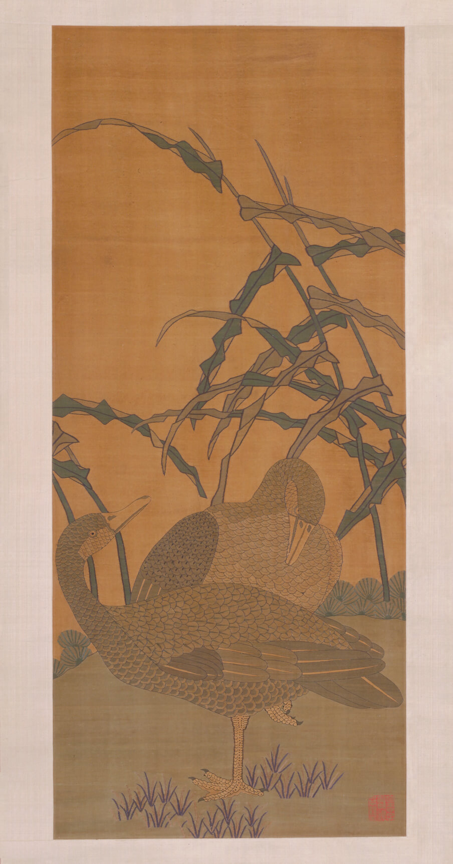 缂丝芦雁图轴