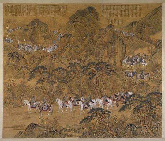 郎世宁哨鹿图轴