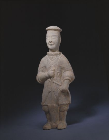 陶持锸男俑