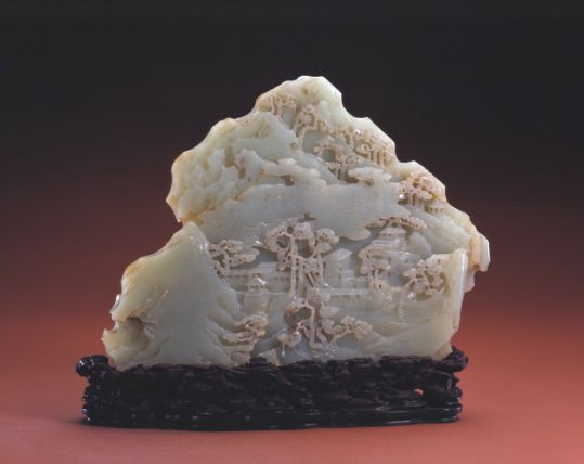 青玉万松山房图山子