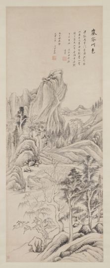 董其昌岚容川色图轴