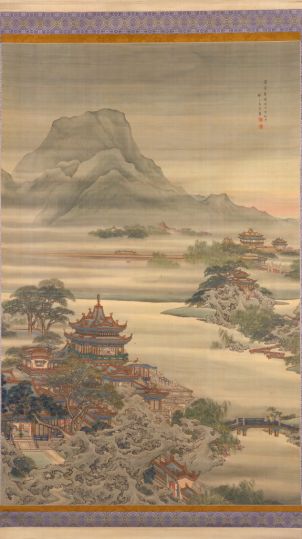 【袁耀汉宫春晓图轴】