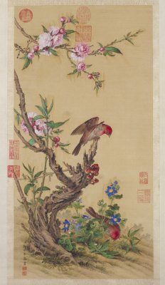 郎世宁花鸟图轴