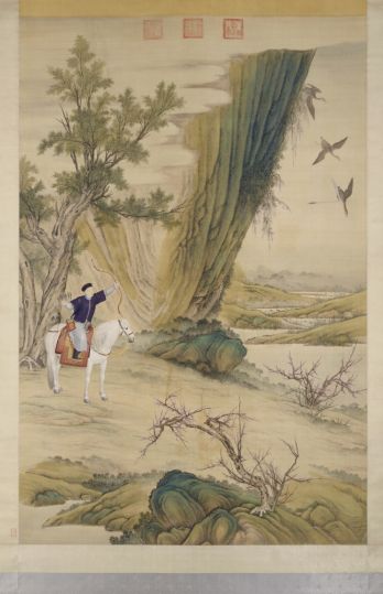 郎世宁等乾隆皇帝落雁图轴