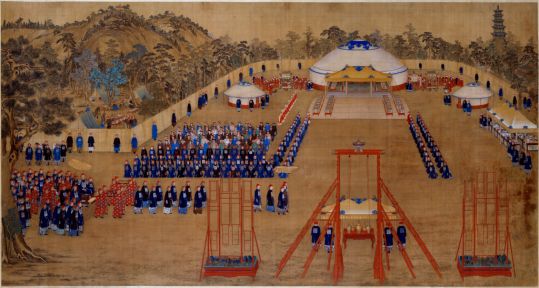 郎世宁等万树园赐宴图轴