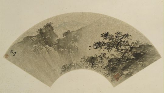 张路《观瀑图》扇页