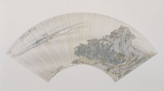 袁江山水图扇页