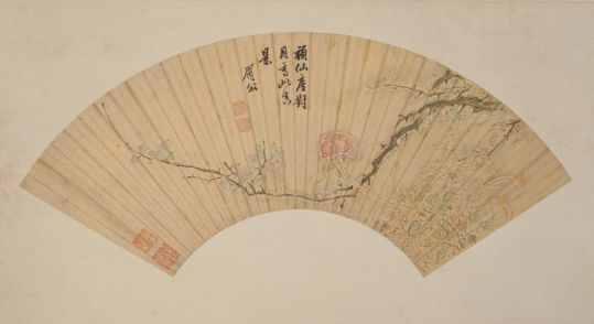 陈继儒雪梅图扇页