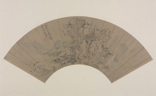 陆治云岩秋霁图扇页