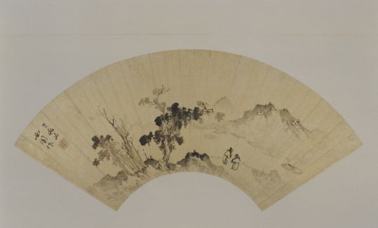 蒋嵩山水图扇页