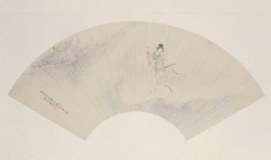 费丹旭红线盗盒图扇页