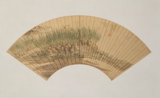 赵左山水图扇页