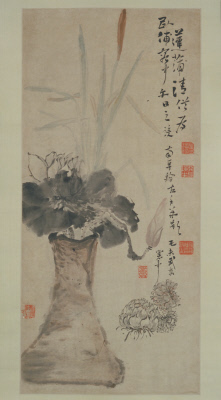 高凤翰莲塘清供图轴