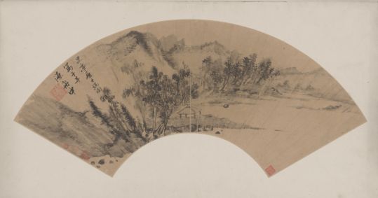 张瑞图山水图扇页