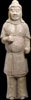 黄釉画彩武士俑