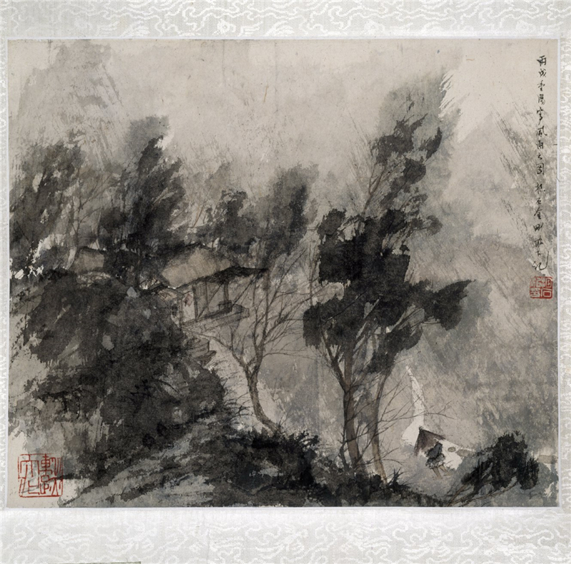 傅抱石风雨归庄图册页