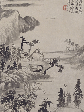 横塘曳履图轴