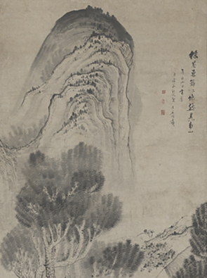 陶诗采菊图轴