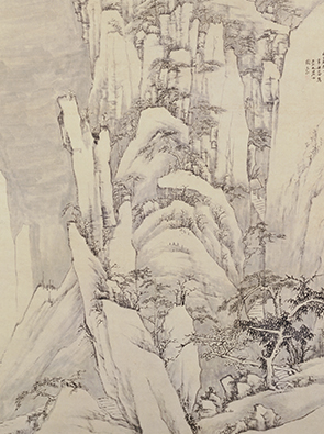 弘仁西岩松雪图轴