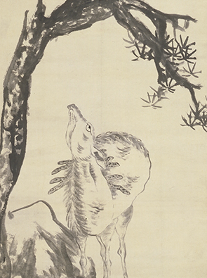 八大山人柏鹿图轴