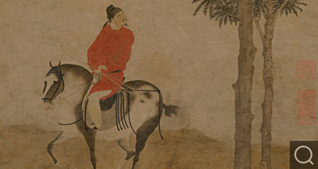 挟弹游骑图轴
