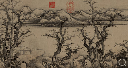 雪江渔艇图卷